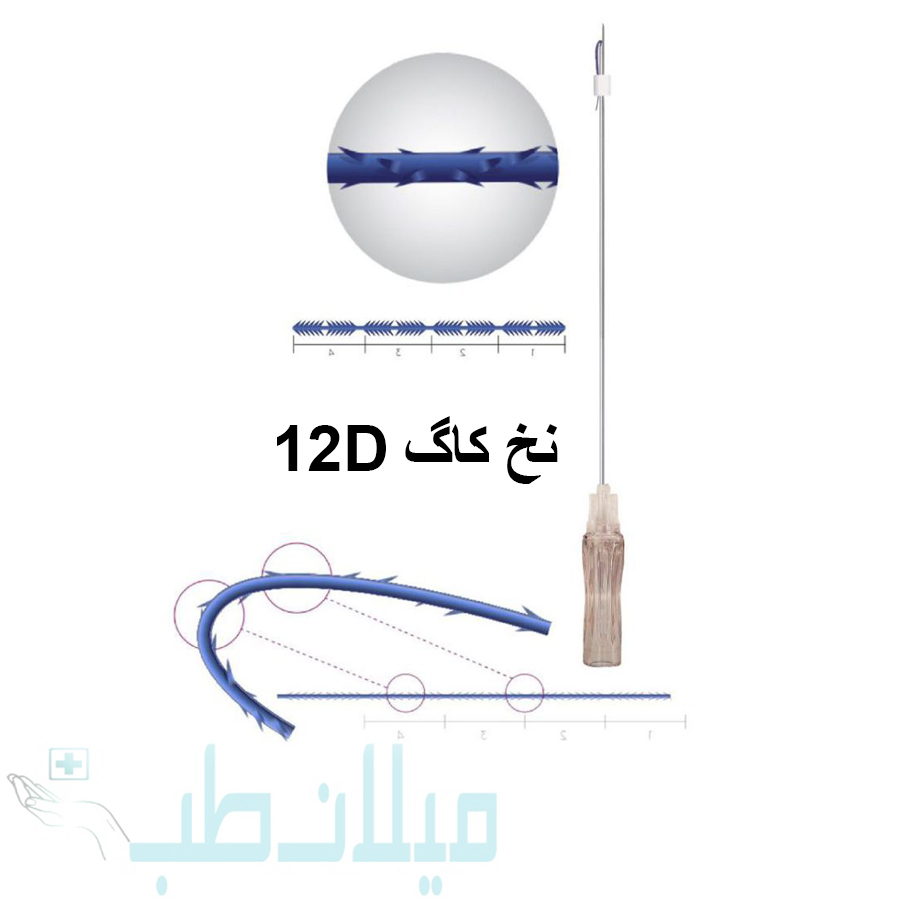 نخ لیفت برند مدیلیفت مدل کاگ 12D سایز G21.60mm